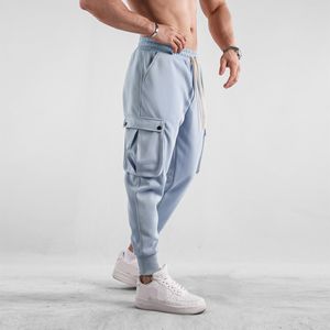 Wholesale Streetwear Casual Trackpants Elastic Waist Cotton Tech Fleece Cargo Joggers Men - Product Image 4