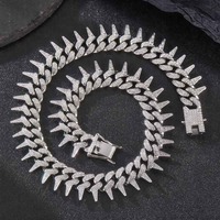 Collier chaîne en moissanite style moderne, maillons cubains glacés, bijoux hip-hop, accessoire de mode de luxe pour homme pour les festivals