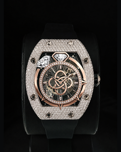 Montre de luxe pour homme en moissanite haut de gamme, pierres VVS, bracelet entièrement pavé - Product Image 1