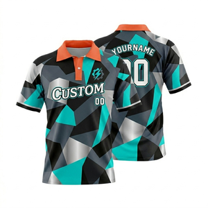 Polo de sport pour homme à manches courtes, imprimé par sublimation, respirant, 180 GSM, en polyester, avec motif personnalisé pour club sportif - Product Image 2