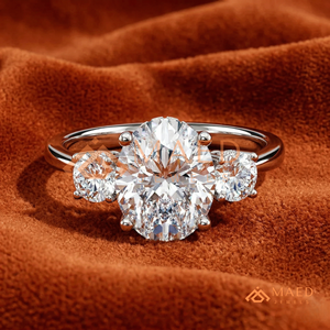 925 Silver Oval Cut Three <b>Stone</b> Ring for Women Elegant Engagement Style Sparkling Jewelry Design - Product Image 1