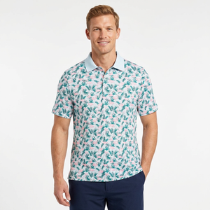 Polo à manches courtes pour homme avec imprimé, design décontracté en polyester respirant tricoté - Product Image 2