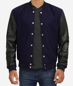 Blousons universitaires pour hommes en laine d'hiver personnalisés de haute qualité, style Letterman, col montant, broderie respirante - Product Image 2