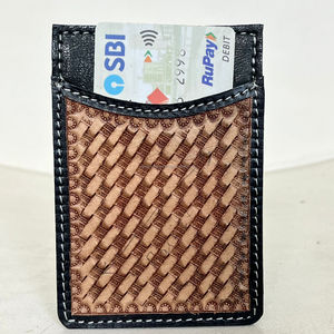 กระเป๋าสตางค์ขนาดเล็กทำจากหนังวัวที่ใส่บัตร RFID แบบถือด้วยมือแบบตะวันตกสุดหรูเคสใส่บัตรแบบพกพาแบบบางสำหรับทุกเพศ - Product Image 5