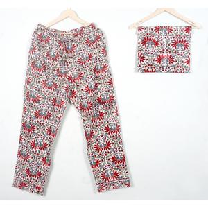 Ensemble de pyjama en coton 100% pour femmes, imprimé floral, manches longues, col rond, vêtements de nuit décontractés pour l'été et le printemps - Product Image 4