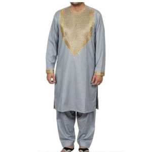 Ensemble chemise et shalwar brodés en tissu 100 % coton pour hommes afghans, nouveau design brodé, costume 2 pièces pour homme - Product Image 3