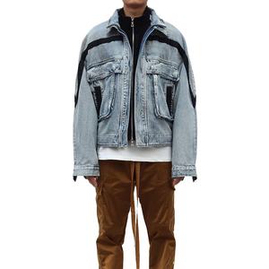 Veste Jeans Personnalisée en Gros Street Wear Vol Hommes Rip Denim Veste en Vrac Marque Casual Mode Hommes Manteau 2026 HI - Product Image 2