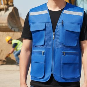 Gilets sans manches pour hommes de haute qualité en gros, multi-poches, imperméables, coupe-vent, séchage rapide, en nylon/coton, décontractés - Product Image 5