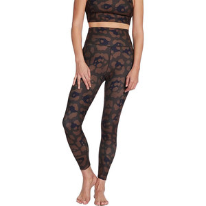 Leggings taille haute imprimé léopard, longueur intégrale, extensibles, tricotés, style sportif, toutes saisons, Spandex Polyester - Product Image 1