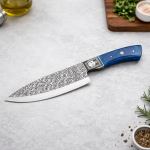 Juego de Cuchillos de Chef Hechos a Mano |   Juego de Cuchillos de Cocina Personalizados de 5 Piezas |   Cuchillas de acero inoxidable grabadas – Regalo para chef o cocinero casero - Product Image 4