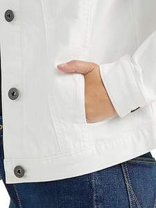 Chaqueta Vaquera Blanca de Alta Calidad para Mujer, Elástica, Cómoda, a la Moda, con Cierre de Botones, Transpirable - Product Image 4