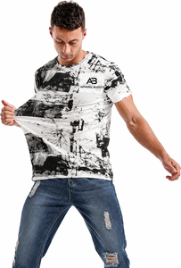 T-shirt décontracté à manches courtes 100 % coton pour homme de la marque AMY, coupe classique, broderie frontale, couleur unie, logo personnalisé, vente en gros - Product Image 2