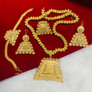 ชุดจี้ทองคำชุบ 24K ดีไซน์ทันสมัยสำหรับทุกเพศ/ผู้หญิง - Product Image 1