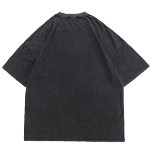 T-shirt en coton uni surdimensionné pour homme, col rond, manches courtes, style minimaliste, longueur normale, tissu jersey - Product Image 4