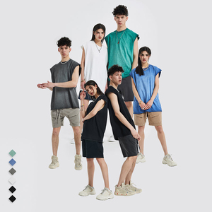 ผู้ผลิตเสื้อกล้ามฟิตเนสผู้ชายแบบกำหนดเอง เสื้อยืดแขนกุดสำหรับออกกำลังกาย ผ้าเนื้อเบาสำหรับการฝึกซ้อมและชุดกีฬา - Product Image 6