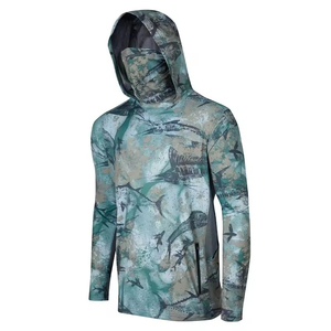 Sudadera con Capucha de Manga Larga para Hombre, Color Degradado, Impresión Digital, Secado Rápido, UPF 50, Impermeable, Ropa de Pesca Ecológica - Product Image 3