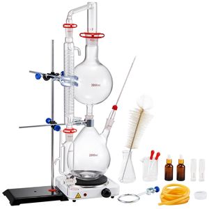 Kit di Distillazione per Oli Essenziali in Vetro Borosilicato da 2000ml 1000W con Piastra Riscaldante - Product Image 1