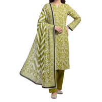 Conjunto de Salwar Kameez Pakistaní para Mujer, Diseño Elegante en Tela de Algodón, Ropa Casual para Damas Musulmanas, con Dupatta