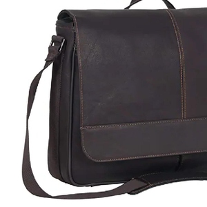 Bolso bandolera clásico de cuero suave para portátil, hecho con cuero de alta calidad, de secado rápido, con múltiples compartimentos, para unisex. - Product Image 3