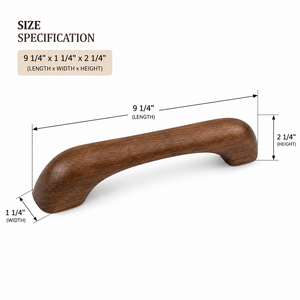 Minimalist Solid Wood <b>Door</b> <b>Pulls</b> Premium Wooden <b>Handles</b> for Wardrobes Kitchen Cabinets Drawers Dressers Bedroom-Modern - Product Image 2