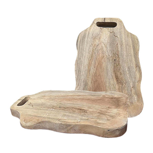 Planche à découper ronde en bois d'olivier avec poignée |   Planche à découper en bois pour pizza, plateau à fromage, pain et charcuterie - Product Image 6