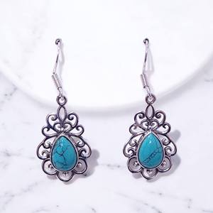 Pendientes de plata con gemas naturales variadas al por mayor, pendientes de plata estampada 925 y joyería de plata de diseño magnífico - Product Image 3