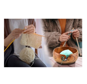 Cuenco de Hilo de Madera Hecho a Mano en India, Diseño Personalizado, Alta Calidad, Exquisito, Ecológico, Organizador para Tejer a Mano - Product Image 4