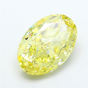 Diamant de laboratoire jaune intense, exquis et raffiné, certifié CVD, taille ovale, pierre précieuse scintillante, pour la création de bijoux fins et luxueux. - Product Image 3