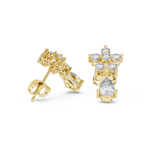 Aurora Ad Ornaments 14K Gold Dainty Cosmic Jewelry para amantes de la astrología Luxury Moissanite Stud Pendientes - Product Image 3