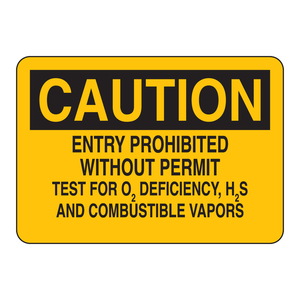 Panneau de signalisation de sécurité « Attention » pour les zones de test des vapeurs inflammables O2, H2S - Impression UV sur PVC - Product Image 3