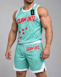 ชุดยูนิฟอร์มบาสเก็ตบอล CLAW INTL สำหรับทุกเพศ สีเขียวมิ้นท์ ลายดาวสีแดง พิมพ์ลายดิจิทัล ผ้าโพลีเอสเตอร์ระบายอากาศได้ดี ชุดกีฬาสำหรับผู้ใหญ่ ตัดเย็บแบบไร้รอยต่อ - Product Image 3