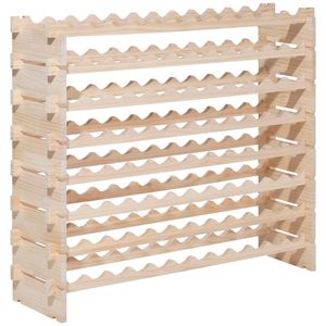 Casier à vin autoportant en bois massif à 8 niveaux, capacité 96 bouteilles, solution de rangement modulaire empilable pour Pinot Noir - Product Image 1