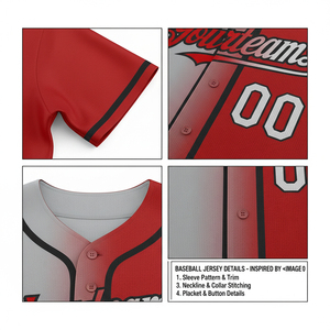Nouveau maillot de baseball personnalisé cousu, respirant, à séchage rapide, 100% polyester, pour adultes, compétition, haute qualité - Product Image 6