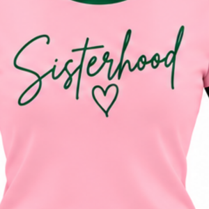   Camiseta de moda para mujer de Sisterhood Pink, diseño gráfico de Sisterhood, manga corta, cuello redondo, informal, estilo sorority - Product Image 4