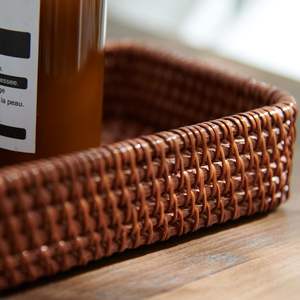 Ensemble de 3 plateaux de service décoratifs en rotin de haute qualité, faits à la main, écologiques, plateau alimentaire, couleur personnalisée, finition polie - Product Image 6