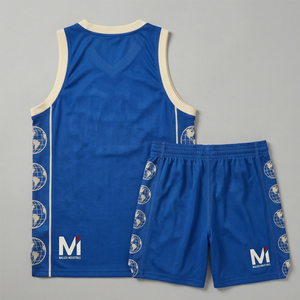 Ensemble d'uniformes de basketball pour hommes, maillot et short en mesh respirant, vêtements de sport pour l'entraînement, vêtements d'équipe, logo personnalisé, Maluza Industries - Product Image 2