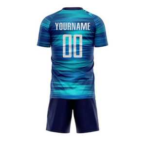 Camiseta de Fútbol Sublimada Personalizada para Hombre, Manga Corta, Absorbente de Humedad, Degradado Azul, Uniforme de Equipo, Adulto, Todas las Temporadas, Corte Regular - Product Image 2