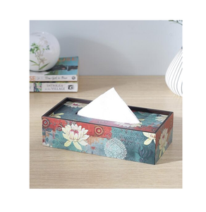 Caja de pañuelos de madera con estampado esmaltado y diseño de purpurina dorada para sala de estar y comedor, excelente calidad y gran éxito de ventas al por mayor - Product Image 4