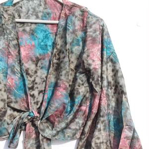 Nouvel arrivage de haut portefeuille Boho Tie Top Bohemian Bell Sleeve Plus Size Fairy Core Wrap Blouse Hippie Tops pour les femmes - Product Image 1