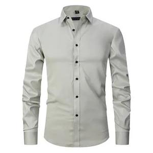 Chemises d'été décontractées 100 % coton pour hommes, à manches courtes, sans plis, coupe classique, fermeture simple boutonnage - Product Image 3