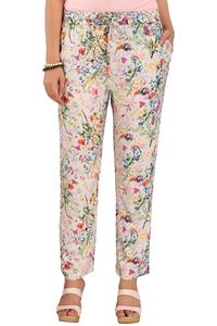 Pantalones acampanados estampados de algodón para mujer, pijamas de verano informales de diseñador con patrón ancho, logotipo personalizado, cintura elástica, uso plano en invierno - Product Image 6
