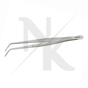 Hot Selling Anti Magnetic Stainless Steel Jewelry Tweezers Professional Jeweler <b>Tool</b> Mariam Tweezer Curved 160mm Jewelry Pliers - Product Image 6