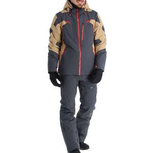 Coolumbia Custom Men <b>Grey</b> Beige Orange <b>Waterproof</b> Ski <b>Jacket</b> Coolumbia Hooded Winter Thermal Snowboard Coat Outdoor Sports - Product Image 2