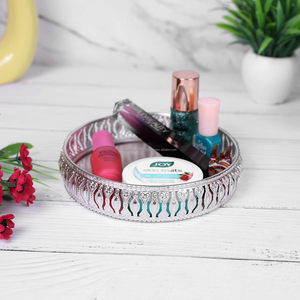 ถาดเคลือบเงินเยอรมันทรงกลมของขวัญสำหรับดิวาลีครบรอบวันเกิดของขวัญคืนแต่งงานและของตกแต่งบ้าน - Product Image 4