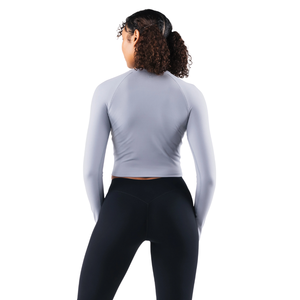 Soutien-gorge de sport à manches longues et fermeture éclair sur le devant pour femme, haut court très élastique pour le yoga, le fitness, l'entraînement, les loisirs et les activités sportives, OEM - Product Image 2