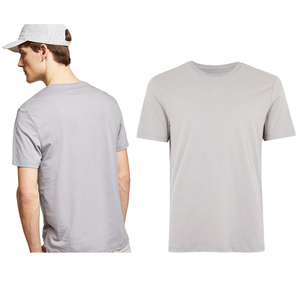 Camiseta de Manga Corta para Hombre, Cuello Redondo, Color Gris, Estilo Casual, Tejido de Punto, 100% Algodón, Diseño Liso - Product Image 5