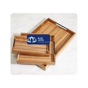 [HIGH QUALITY] Commercial Grade Polished Wooden <b>Tray</b> for Serving Meals Drinks <b>Snacks</b> Table Organization Ho Chi Minh City - Product Image 1