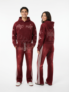 ชุดเสื้อสเวตเชิ้ตพรีเมียมคุณภาพสูงแบบสั่งทำพิเศษ พร้อมฮู้ดและกางเกงลายทาง ชุดกีฬาผ้าฝ้ายสวมใส่สบาย - Product Image 5