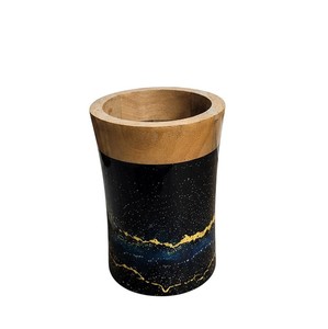Jarrón de Flores de Madera Cósmica Pintado a Mano de Lujo, Decoración Moderna para Mesa de Salón y Hotel, Jarrón de Madera Hecho a Mano - Product Image 6