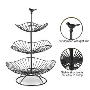 Cesta de Hierro Fundido Negra de 3 Niveles, Ecológica y Hecha a Mano, para Frutas y Verduras, Organizador Multiusos para Encimera - Product Image 6